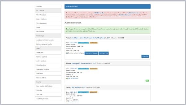 YEM Bids Control Panel